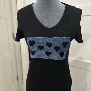 Black Heart Cutout Top
